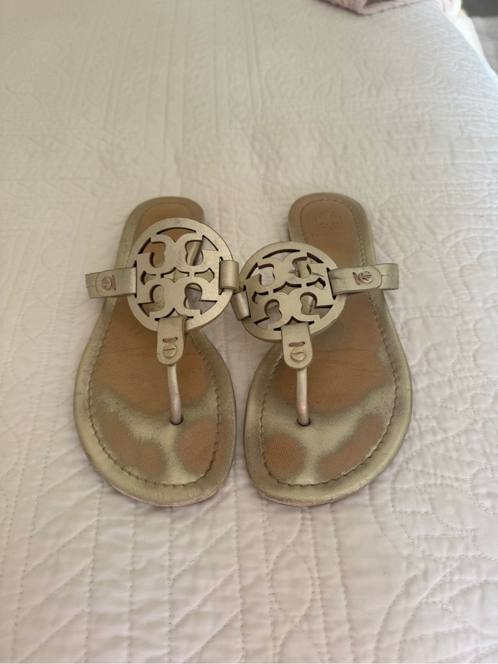 Gold Tory Burch Miller Sandals